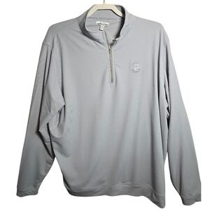 Peter Millar Mens XL Grey Barton Hills CC Crown Sport Quarter Zip Pullover Golf